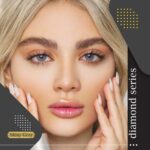 لنز طوسی آبی آبدون دور یس کالر دیاموند شاینی گری